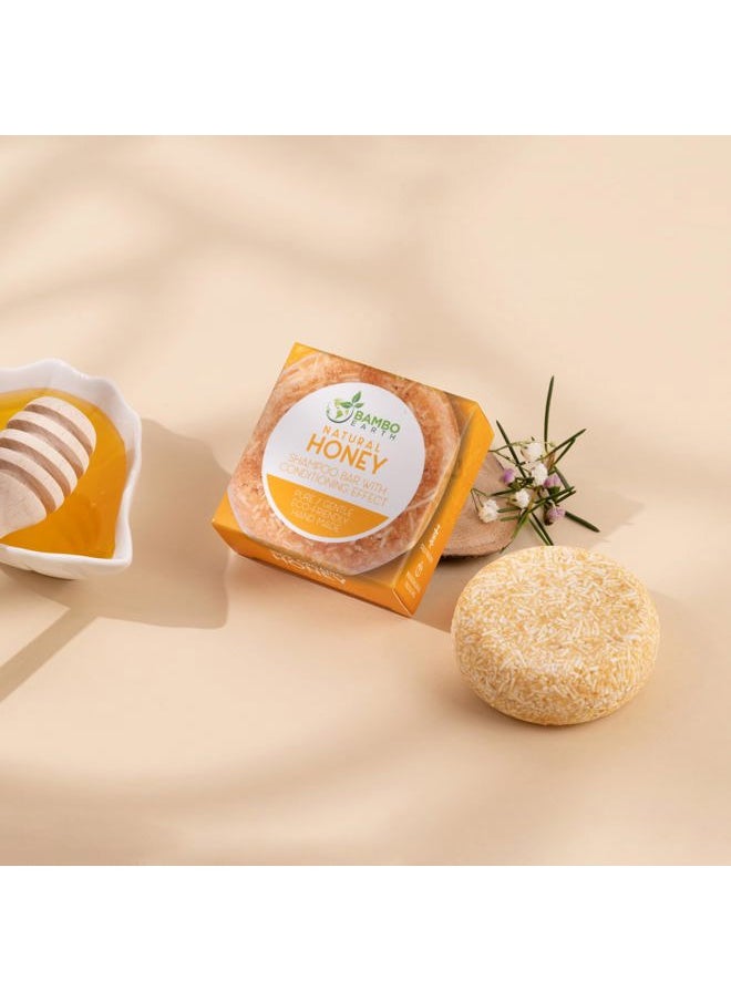 Solid Shampoo Bar And Conditioner Effect Hair Soap – 100% Organic Shampoo Bars For Hair With All Natural Plant Based Essential Oils And Zero Waste Biodegradable Packaging (Honey)