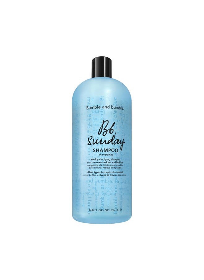 . Sunday Weekly Clarifying Shampoo | Removes Residue, Excess Oil + Pollutants | Color Safe | Curly, Wavy, Straight, 33.8 Fl Oz