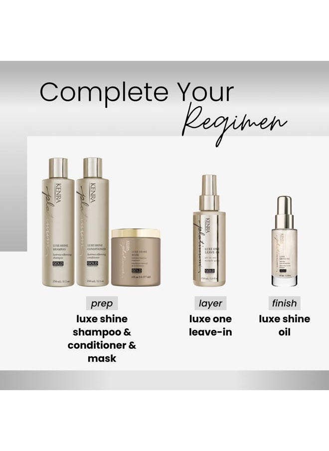 Kenra Platinum Luxe Shine Shampoo | Gold Enriched | Lustrous Silkening Shampoo | Transforms Dull And Lifeless Strands To Glamorous And Full-Bodied Hair | All Hair Types | 8.5 fl. Oz