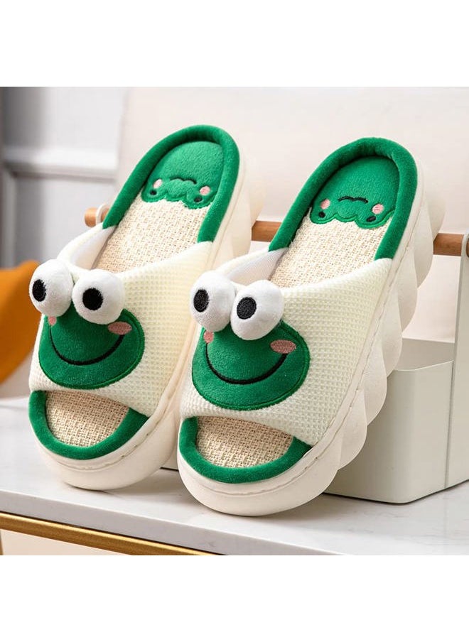 Cartoon slippers Cute Animal Shape Slippers,Thick Sole Soft Indoor Outdoor Slippers for Women Frog6
