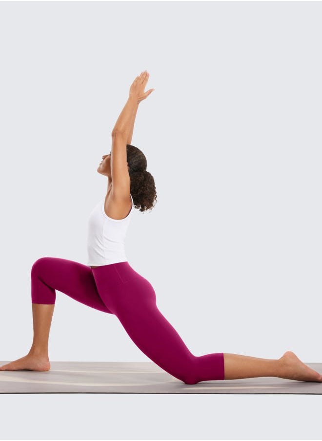 Womens Butterluxe High Waisted Lounge Leggings 19 Inches - Workout Buttery Soft Capris Yoga Pants Magenta Purple X-Small