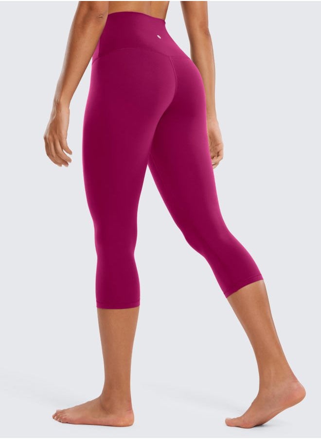 Womens Butterluxe High Waisted Lounge Leggings 19 Inches - Workout Buttery Soft Capris Yoga Pants Magenta Purple X-Small
