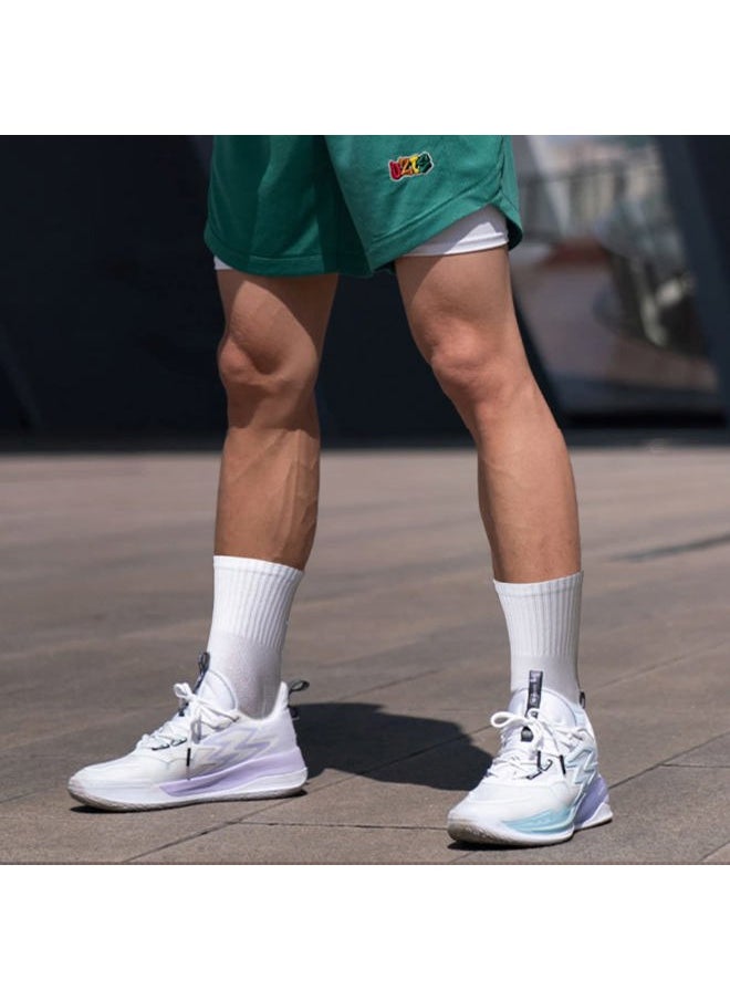 Mens White Cushioned Cotton Crew Socks For Men Size 9-11, Moisture Wicking Casual Work Everyday Gym Golf Training Athletic Socks, 5 Pairs