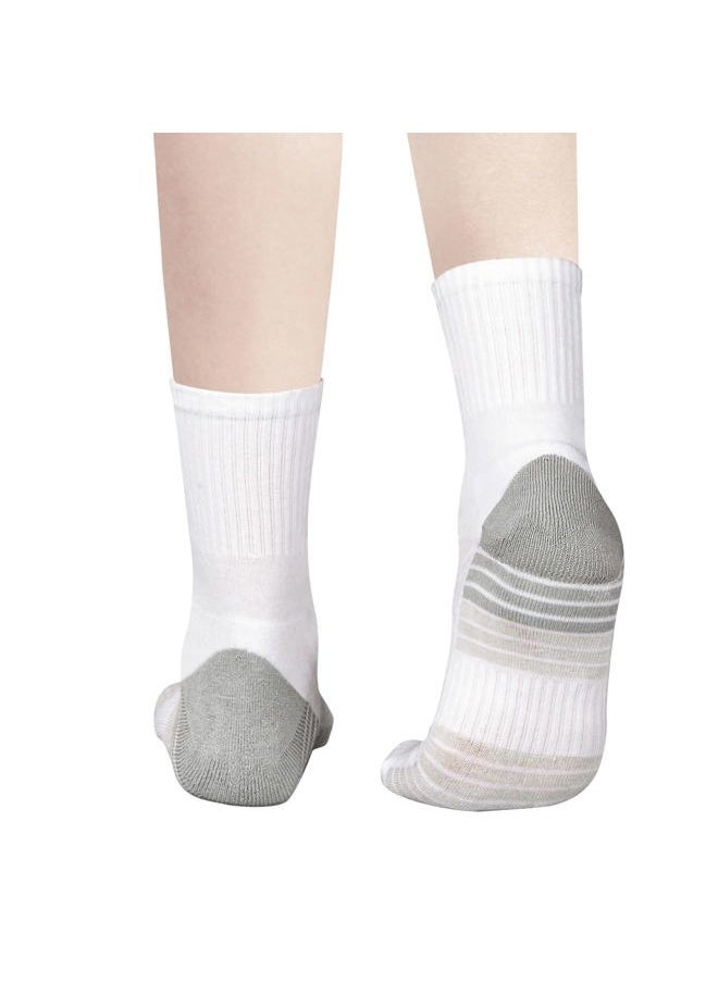 Mens White Cushioned Cotton Crew Socks For Men Size 9-11, Moisture Wicking Casual Work Everyday Gym Golf Training Athletic Socks, 5 Pairs
