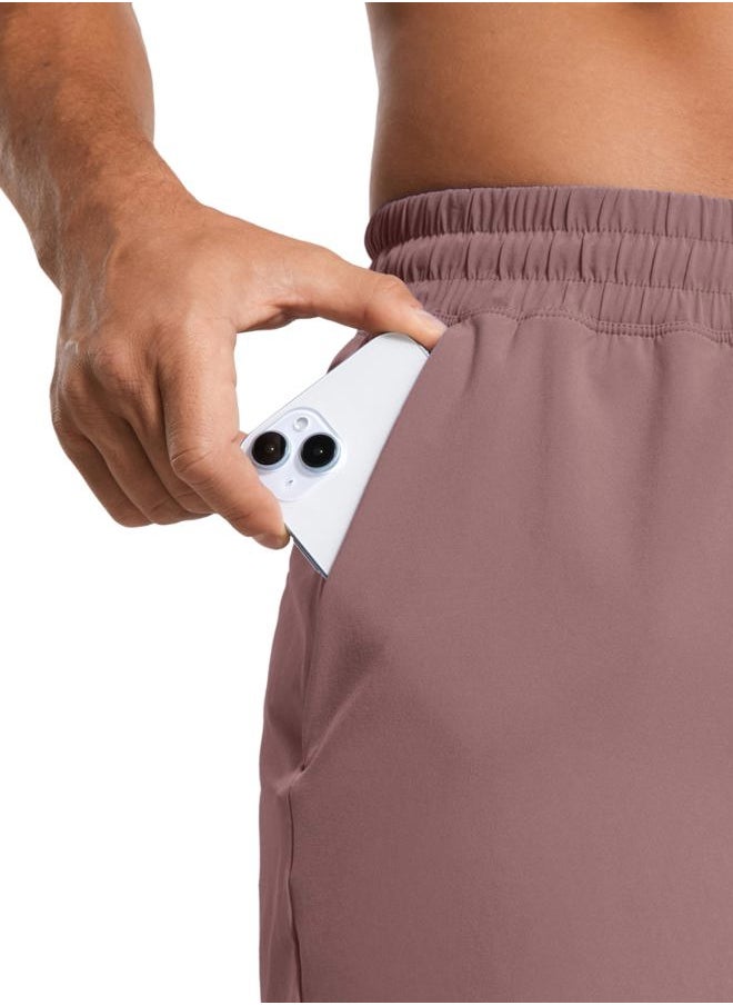 Men's Linerless Workout Shorts - 7'' Quick Dry for Running Sports Athletic Gym with Pockets Mauve Medium