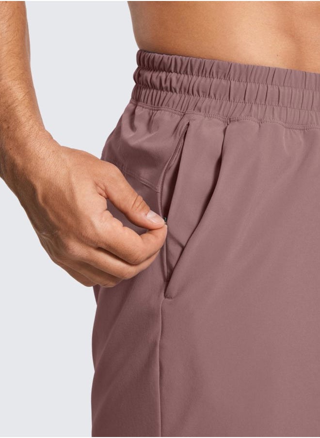 Men's Linerless Workout Shorts - 7'' Quick Dry for Running Sports Athletic Gym with Pockets Mauve Medium