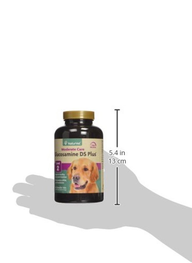 Glucosamine DS Plus Level 2 Moderate Care Joint Support Supplement for Dogs and Cats, Chewable Tablets Time Release, Made in The USA, 60 Count