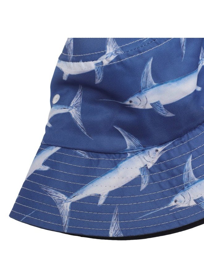 Unisex Cute Animal Print Travel Bucket Hat Summer Fisherman Cap (Swordfish Navy)