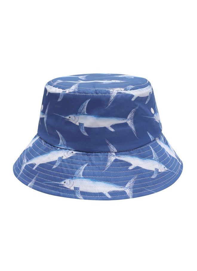 Unisex Cute Animal Print Travel Bucket Hat Summer Fisherman Cap (Swordfish Navy)