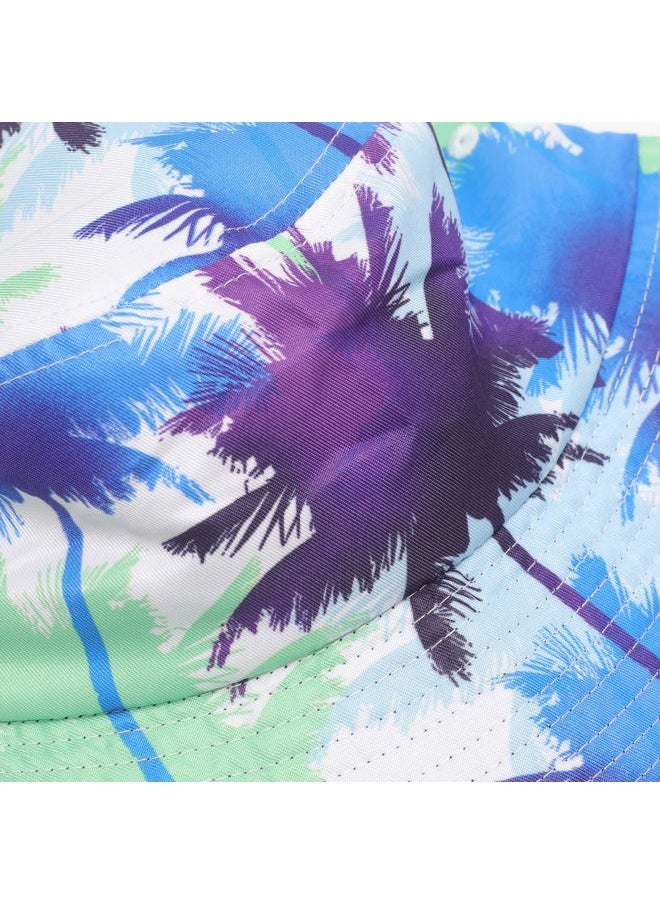 Unisex Cute Print Bucket Hat Summer Travel Fisherman Cap for Women Men Teens (Palm Tree Print)