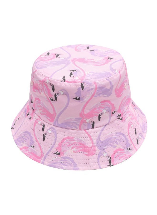 Unisex Cute Animal Print Travel Bucket Hat Summer Fisherman Cap (Flamingo Pink)