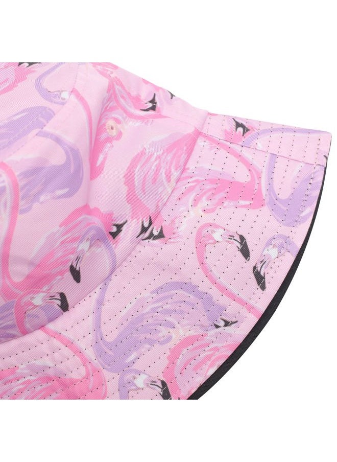 Unisex Cute Animal Print Travel Bucket Hat Summer Fisherman Cap (Flamingo Pink)