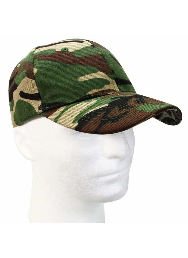 Baseball Cap Adjustable Size for Running Workouts and Outdoor Activities All Seasons (1pc Woodland Camouflage)