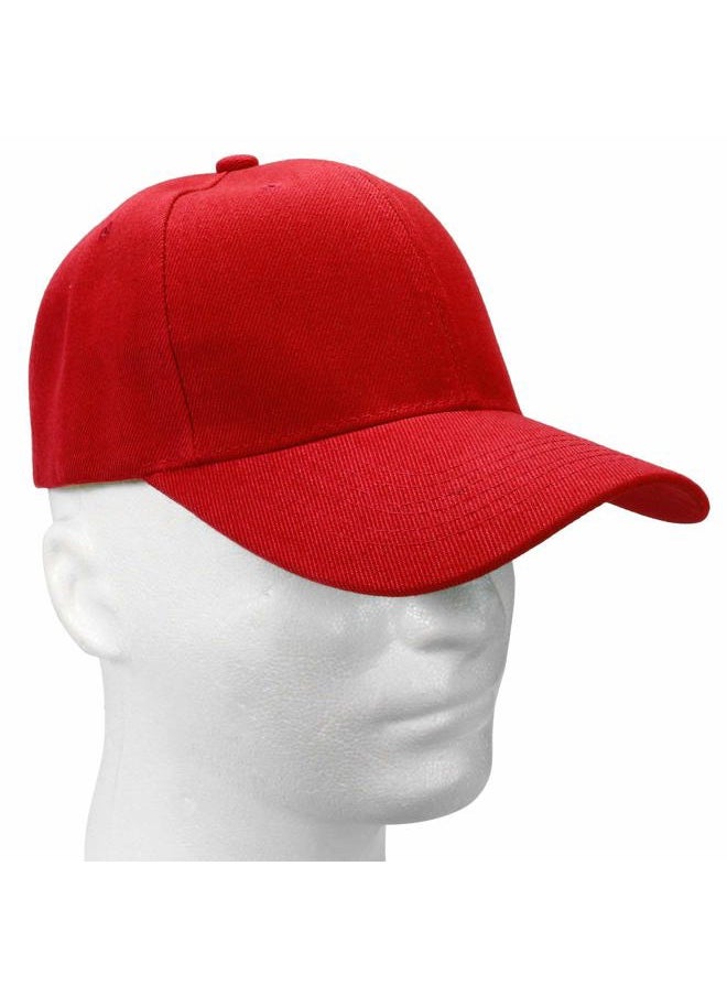 Baseball Cap Adjustable Size for Running Workouts and Outdoor Activities All Seasons (1pc Red)