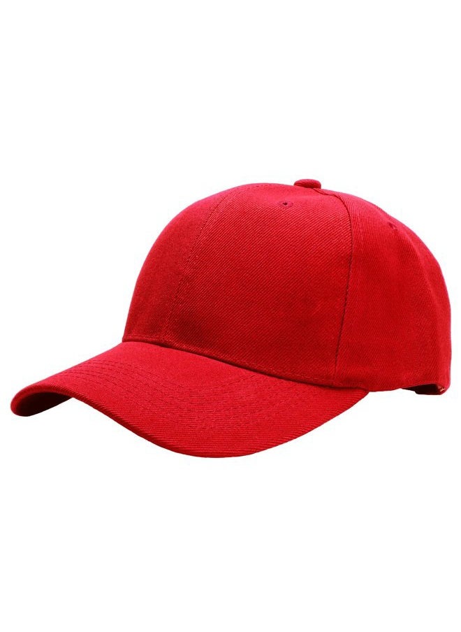 Baseball Cap Adjustable Size for Running Workouts and Outdoor Activities All Seasons (1pc Red)