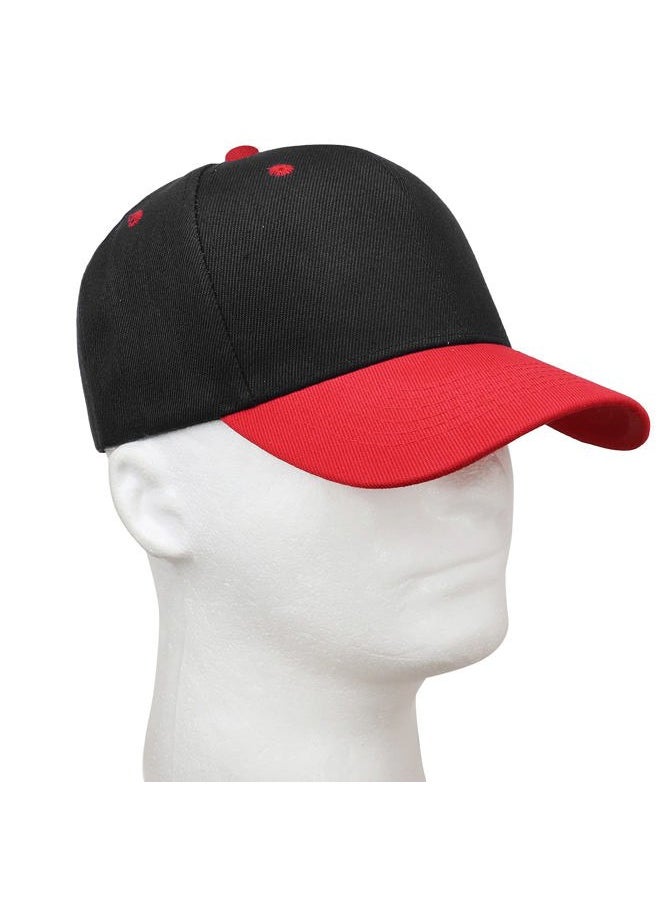 Baseball Cap Adjustable Size for Running Workouts and Outdoor Activities All Seasons (1pc Black/Red)