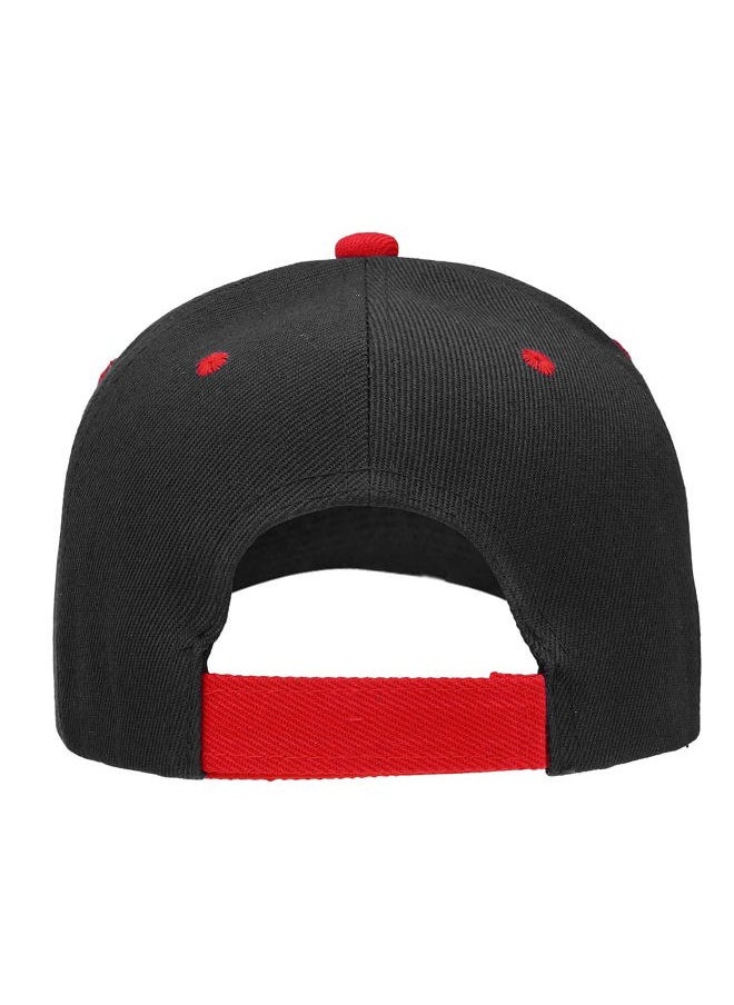Baseball Cap Adjustable Size for Running Workouts and Outdoor Activities All Seasons (1pc Black/Red)
