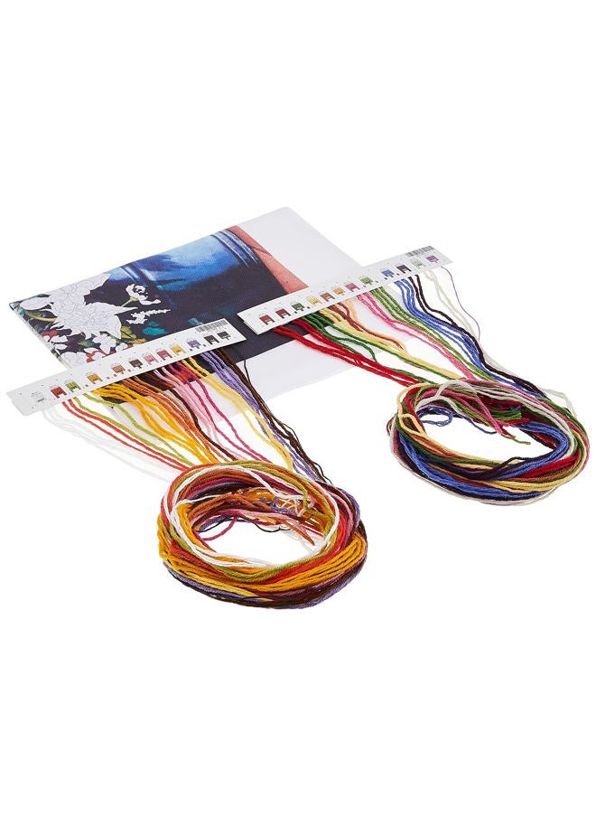 Bucket of Flowers Crewel Embroidery Kit, 11'' W x 14'' H