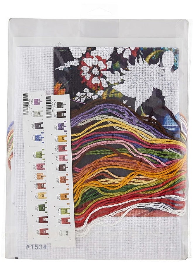 Bucket of Flowers Crewel Embroidery Kit, 11'' W x 14'' H