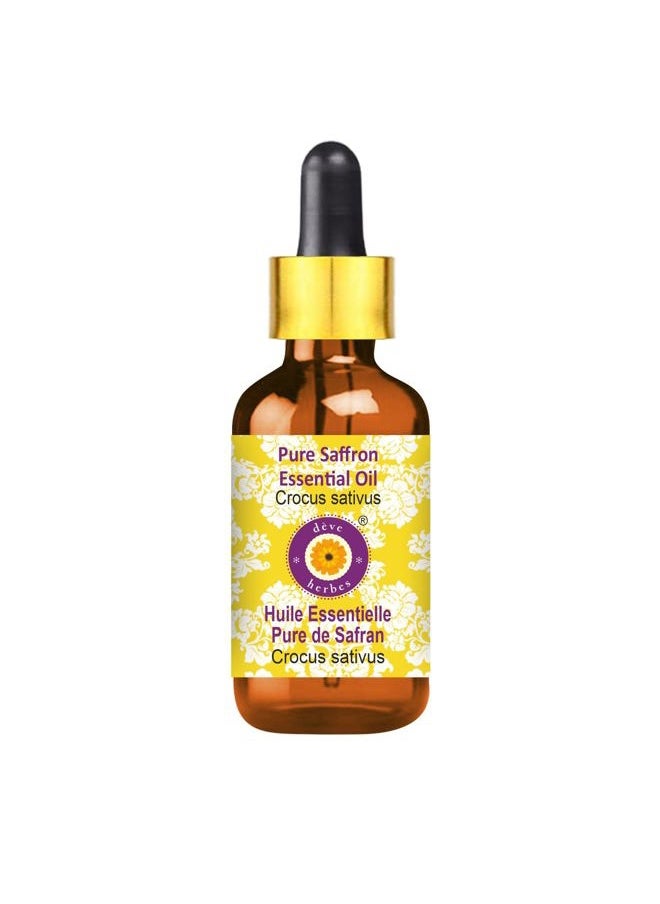 Pure Saffron Essential Oil (Crocus sativus) 100% Therapeutic Grade Steam Distilled 5ml (0.16 oz)