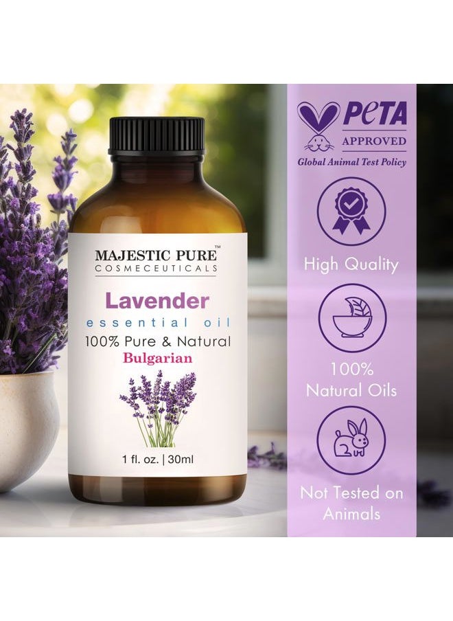 MAJESTIC PURE Lavender Essential Oil | 100% Pure and Natural | Premium Grade Essential Oils for Hair Care, Home Diffusers, Skin, Aromatherapy, Massage and Humidifiers | 1 Fl Oz