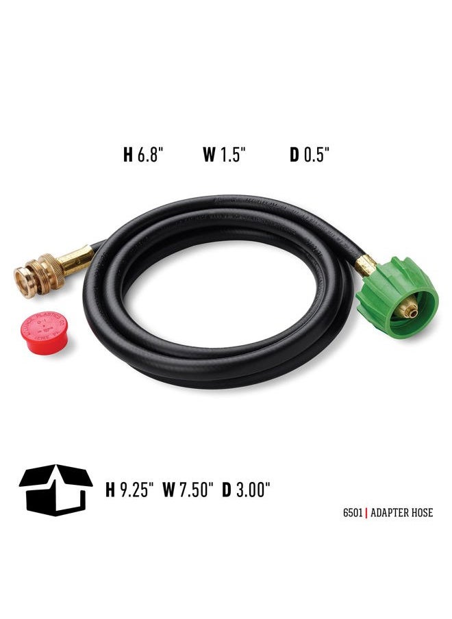 Adapter Hose for Weber Q-Series and Gas Go-Anywhere Grills, 6-Feet , Black