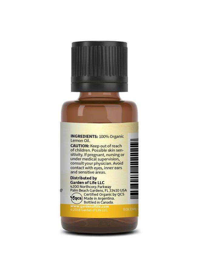 Essential Oil, Lemon USDA Organic & Pure, Clean, Undiluted & Non-GMO for Diffuser, Aromatherapy, Meditation, Joyful, Aromatic, Calming, Refreshing, 0.5 Fl Oz