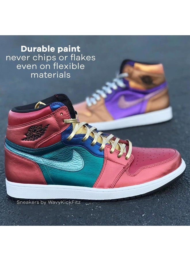 Lumiere 2.25oz Fabric Paint Hi Lite Blue - Metallic Paint for Fabric, Leather, Canvas, Paper and Wood - Light-bodied Metallic Acrylic Paint - Lightfast & Vibrant Metallic Acrylic Paints