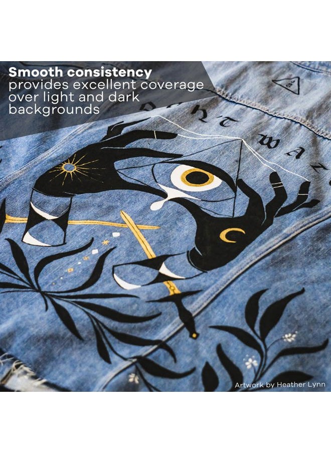 Lumiere 2.25oz Fabric Paint Hi Lite Blue - Metallic Paint for Fabric, Leather, Canvas, Paper and Wood - Light-bodied Metallic Acrylic Paint - Lightfast & Vibrant Metallic Acrylic Paints