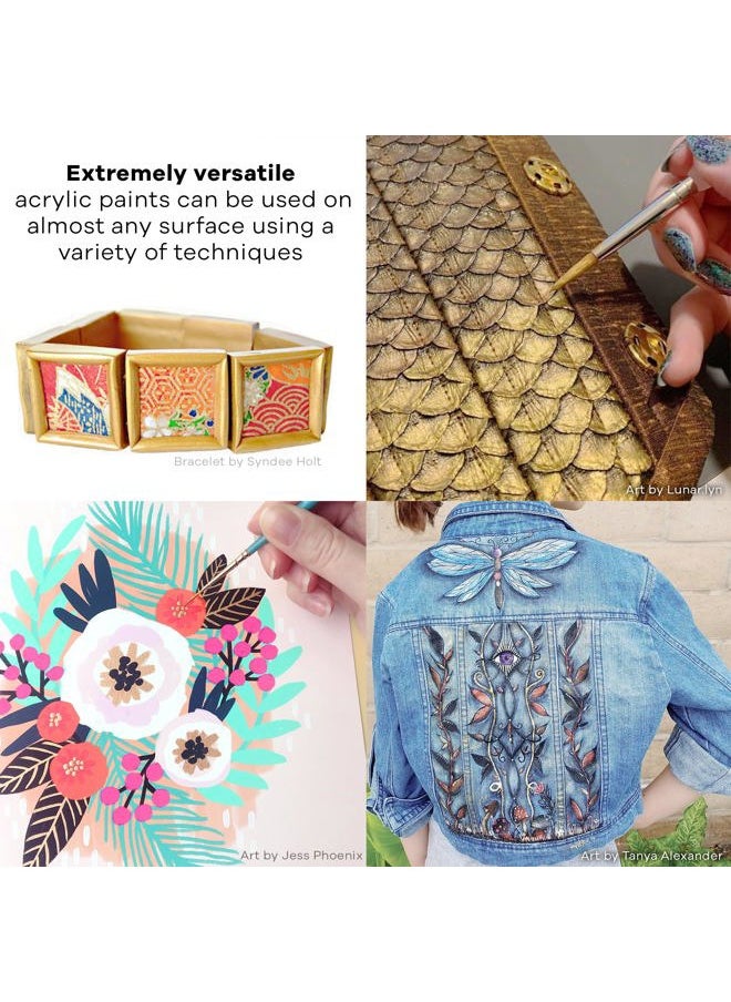 Lumiere 2.25oz Fabric Paint Hi Lite Blue - Metallic Paint for Fabric, Leather, Canvas, Paper and Wood - Light-bodied Metallic Acrylic Paint - Lightfast & Vibrant Metallic Acrylic Paints