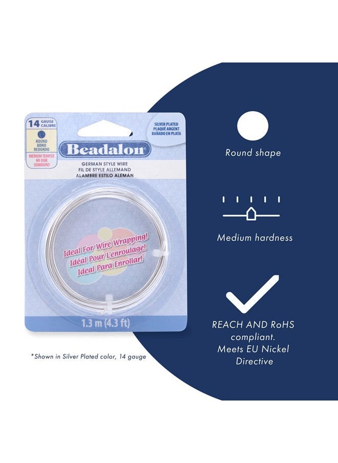 German Style Wire for Jewelry Making, Round, Silver Plated, 20 Gauge, 19.7 ft