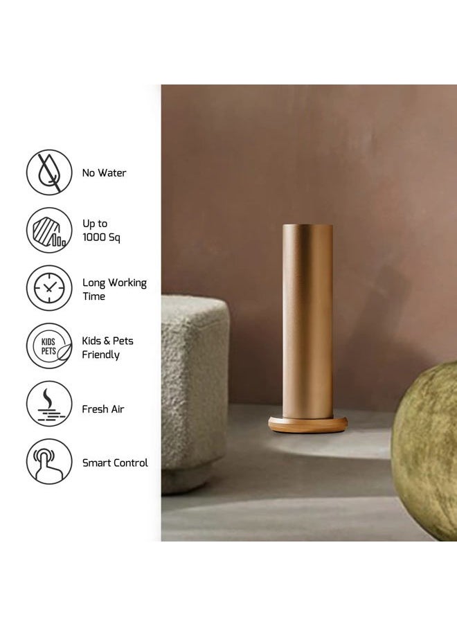 Smart Scent Air Machine for Home, Bluetooth Waterless Essential Oil Diffuser for Oils, Cold Air Technology Aromatherapy Diffuser for Large Room, Office, Gold