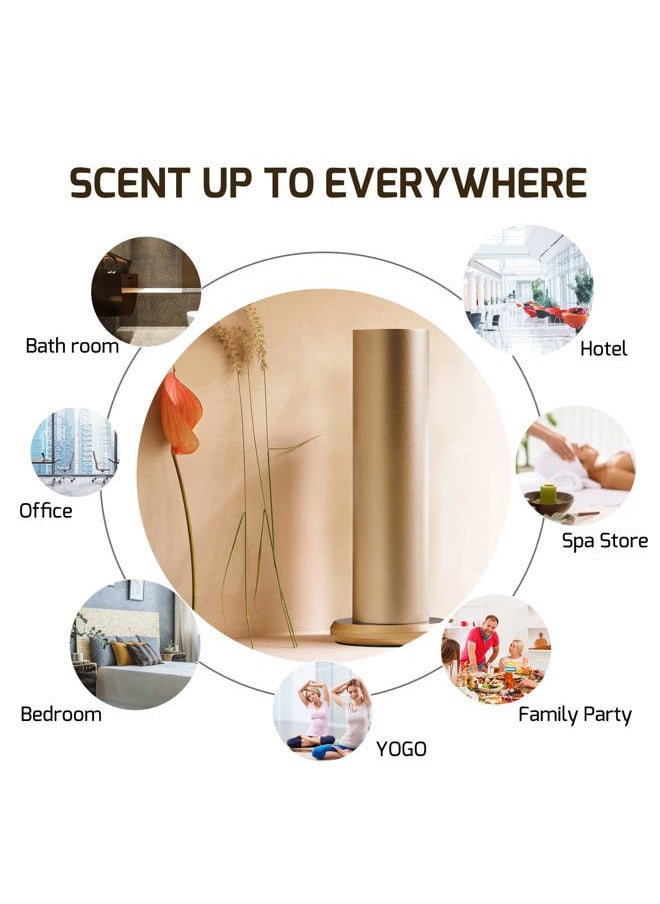 Smart Scent Air Machine for Home, Bluetooth Waterless Essential Oil Diffuser for Oils, Cold Air Technology Aromatherapy Diffuser for Large Room, Office, Gold