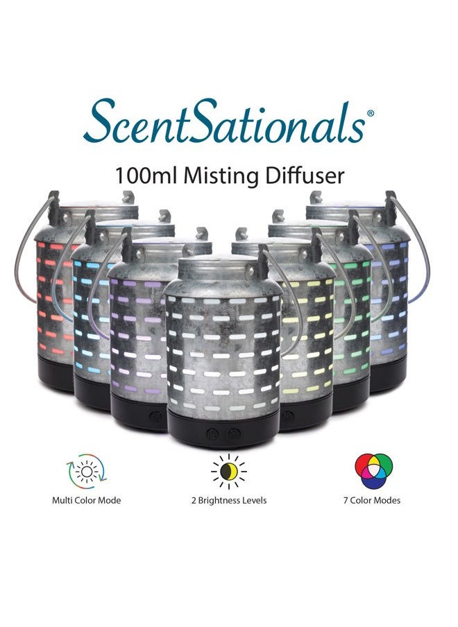 Eclectic Diffuser - Scented Essential Oils - Classic Aromatherapy Aroma User - Electric Fragrance Home Air Freshener Gift (Galvanized)