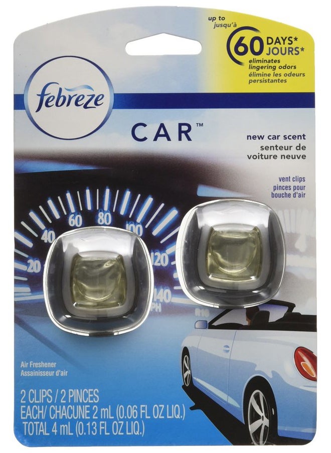 Car Air Fresheners, New Car Scent, Odor Eliminator for Strong Odors Car Vent Clips (2 Count)