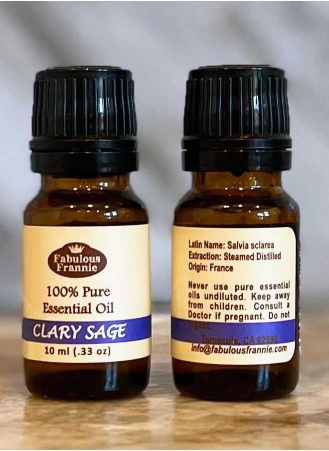 Clary Sage - Salvia sclarea -100% Pure, Undiluted Essential Oil Grade 10ml