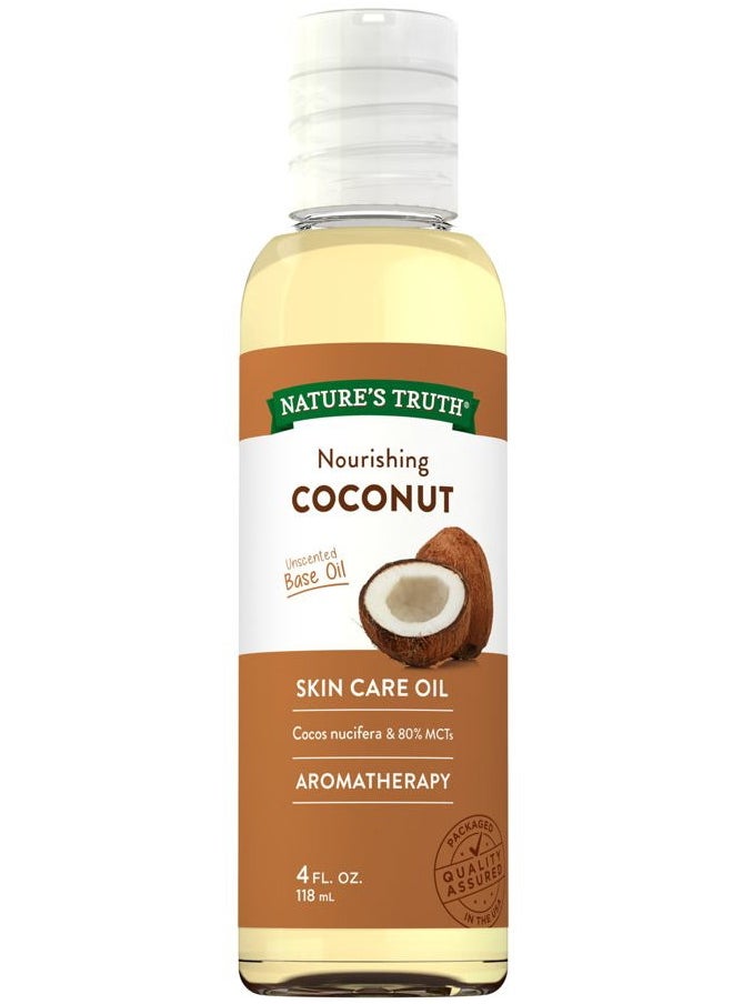 Coconut Oil for Skin | 4 Oz | Unscented Liquid Oil | Paraben Free
