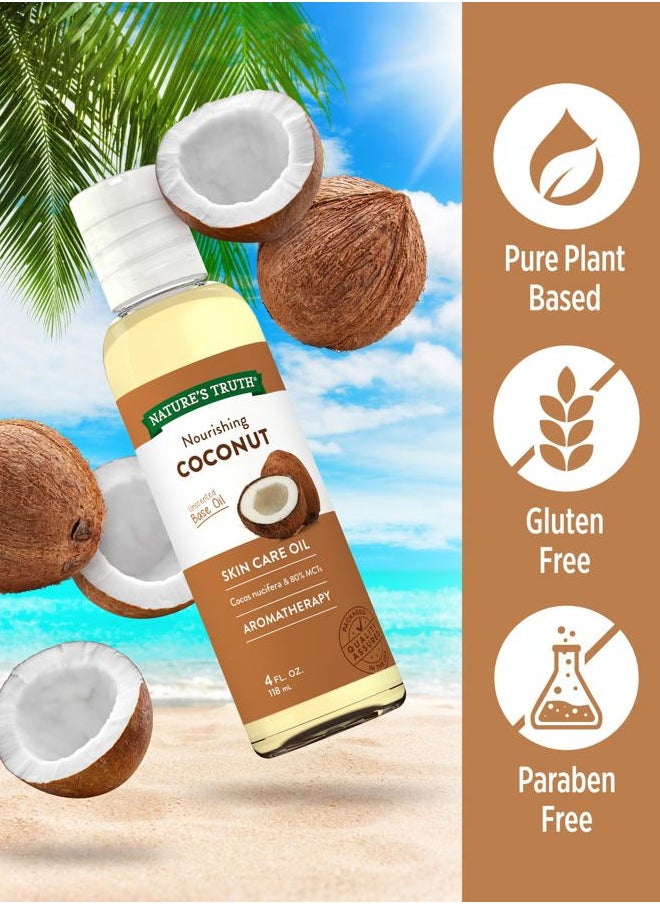 Coconut Oil for Skin | 4 Oz | Unscented Liquid Oil | Paraben Free