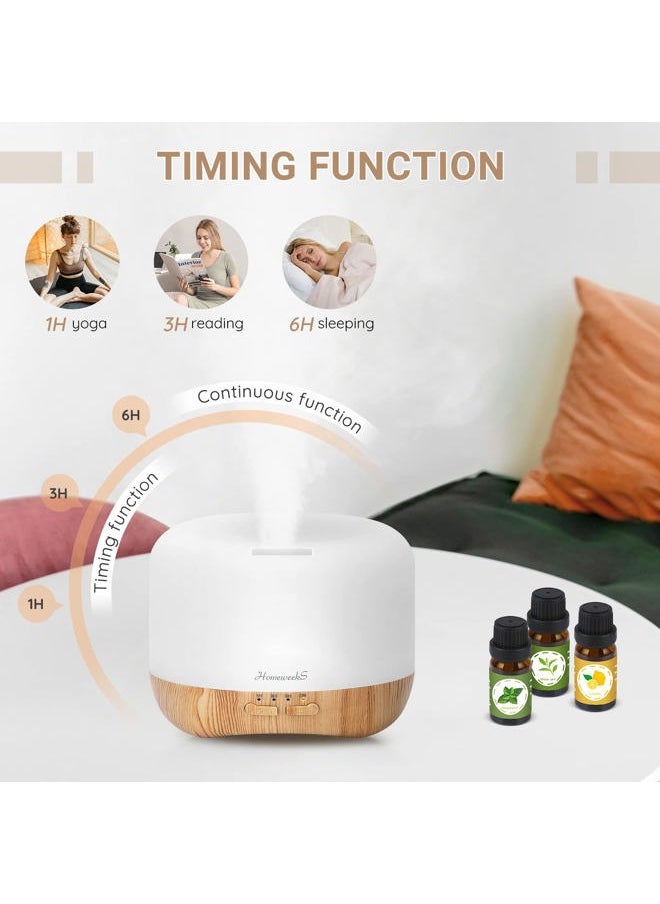 300ml Essential Oil Diffuser, Quiet Aromatherapy Mist Diffusers for Essential Oils, Wood Grain, Ultrasonic, Remote Control, Timer, 7 Colors Light for Bedroom (300ml)