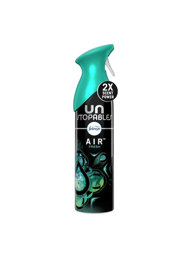 Air Mist Air Freshener Spray, Odor-Fighting Room Spray, Air Fresheners for Home and Bathroom and Kitchen, Aerosol Can, Unstopables Fresh Scent, 8.8oz, 1 Count