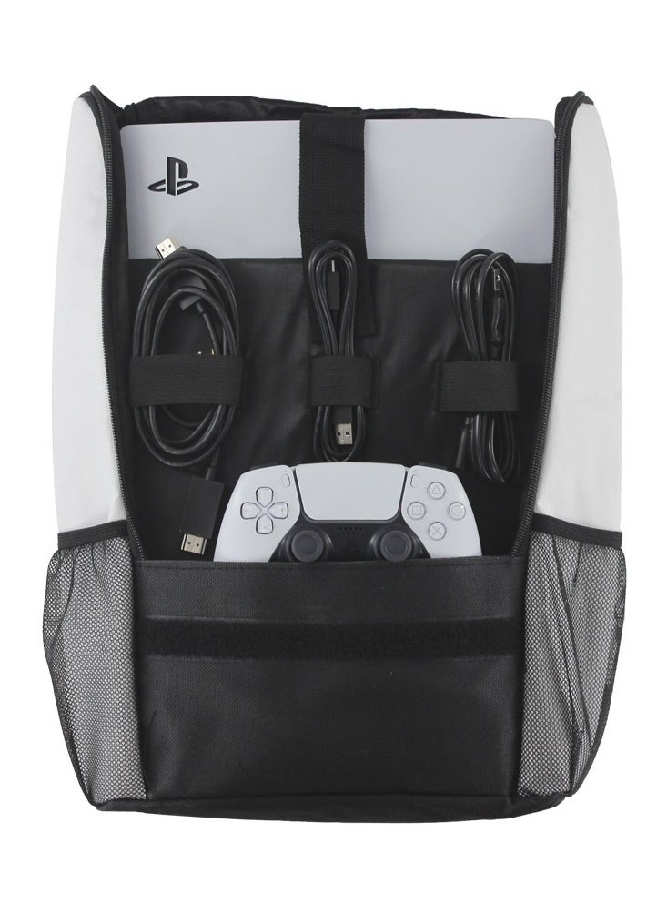 PS5 Game Console Backpack - Carrying Case for PS5 Suitable for Travel Suitcase Compatible with Playstation 5 Console and Accessories - PS5 Adjustable Handle Bag with Strap (Black)