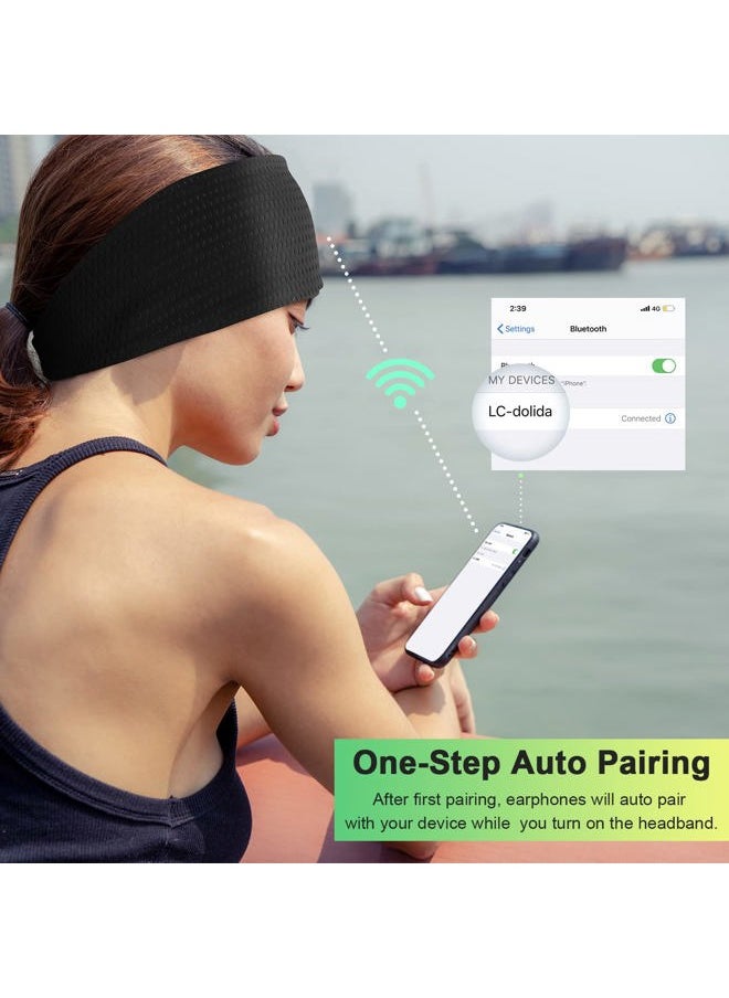 Sleep Headphones Headband Bluetooth 5.4, Headband Earphones Wireless with USB C Charge Port, Sleep Mask for Sleeping, Sports, Gifts, Workout, Jogging, Yoga, Insomnia, Air Travel, Meditation