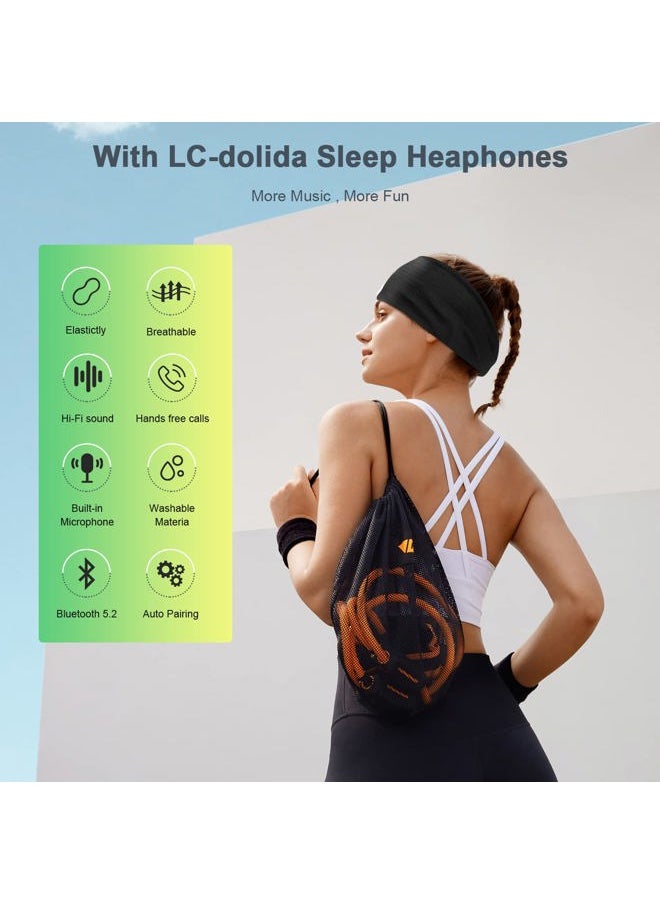 Sleep Headphones Headband Bluetooth 5.4, Headband Earphones Wireless with USB C Charge Port, Sleep Mask for Sleeping, Sports, Gifts, Workout, Jogging, Yoga, Insomnia, Air Travel, Meditation