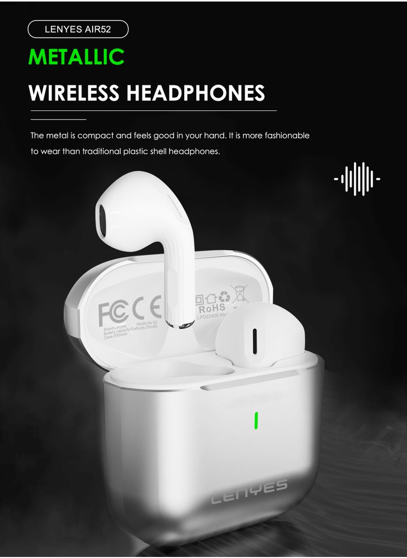 LENYES AIR52 In-ear Earphones, True Wireless Earbuds,40-Headphone standby, 3 Hours of Music Playback on a 10-Minute Charge, Compact and Comfortable