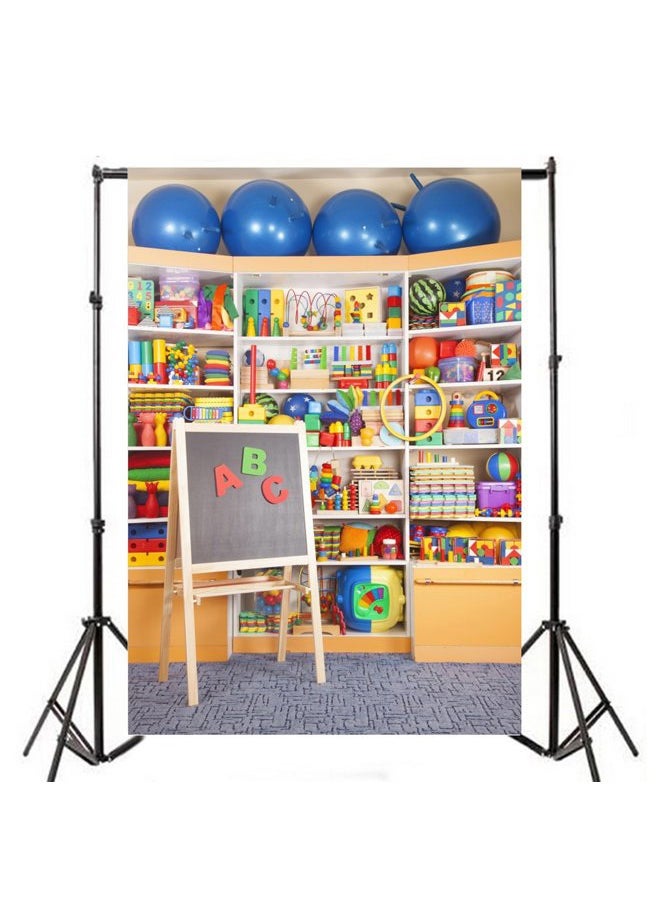 4x6ft Children Playroom Toy Shelf Background Back to School Photobooth Preschool Kids First Day Playhouse Blocks Play Game Balls Photography Backdrop Kindergarten Interior Studio Props Vinyl