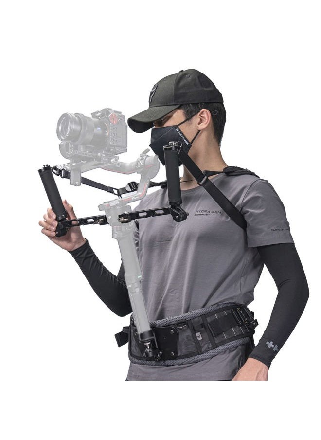 Lightweight Dual Handle Gimbal Support System | Compatible with DJI Ronin RS3 Pro/ RS4/ RS4 Pro | Ergonomic Support for Long Shoots | GSS-T04-DHB2 (Support Vest with Handles)