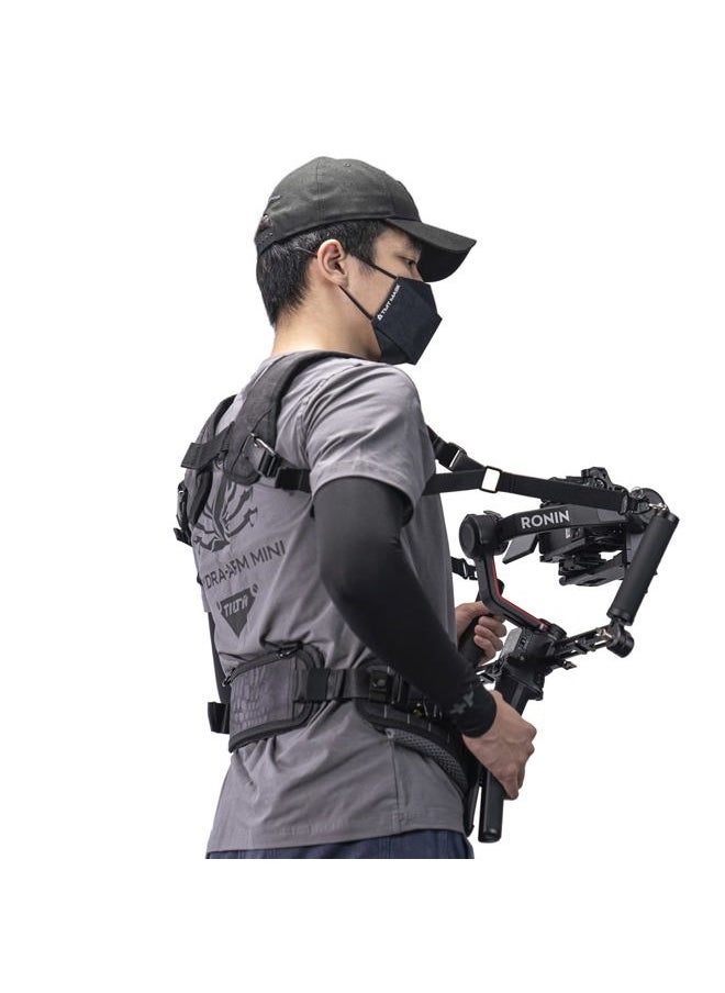 Lightweight Dual Handle Gimbal Support System | Compatible with DJI Ronin RS3 Pro/ RS4/ RS4 Pro | Ergonomic Support for Long Shoots | GSS-T04-DHB2 (Support Vest with Handles)