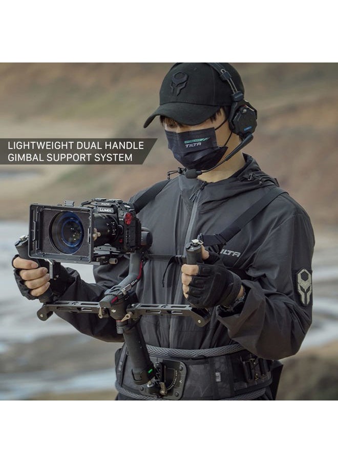 Lightweight Dual Handle Gimbal Support System | Compatible with DJI Ronin RS3 Pro/ RS4/ RS4 Pro | Ergonomic Support for Long Shoots | GSS-T04-DHB2 (Support Vest with Handles)