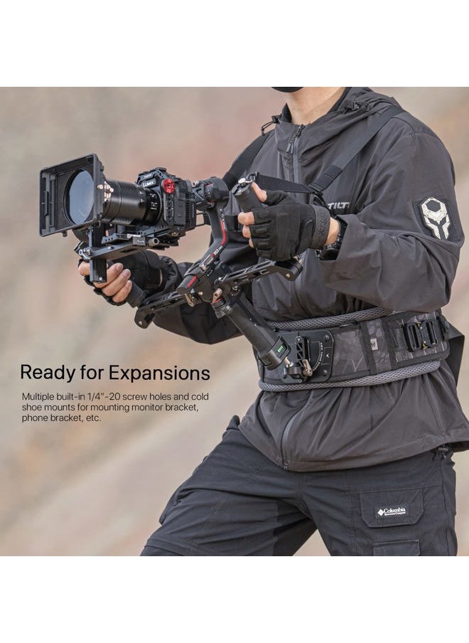 Lightweight Dual Handle Gimbal Support System | Compatible with DJI Ronin RS3 Pro/ RS4/ RS4 Pro | Ergonomic Support for Long Shoots | GSS-T04-DHB2 (Support Vest with Handles)