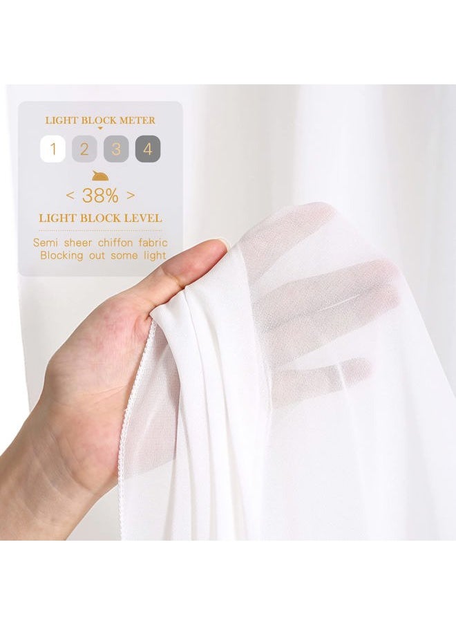White Backdrop Curtains 10ft x 10ft Chiffon Photo Drapes for Wedding Birthday Parties Baby Decorations 2 Panels 5ft x 10ft